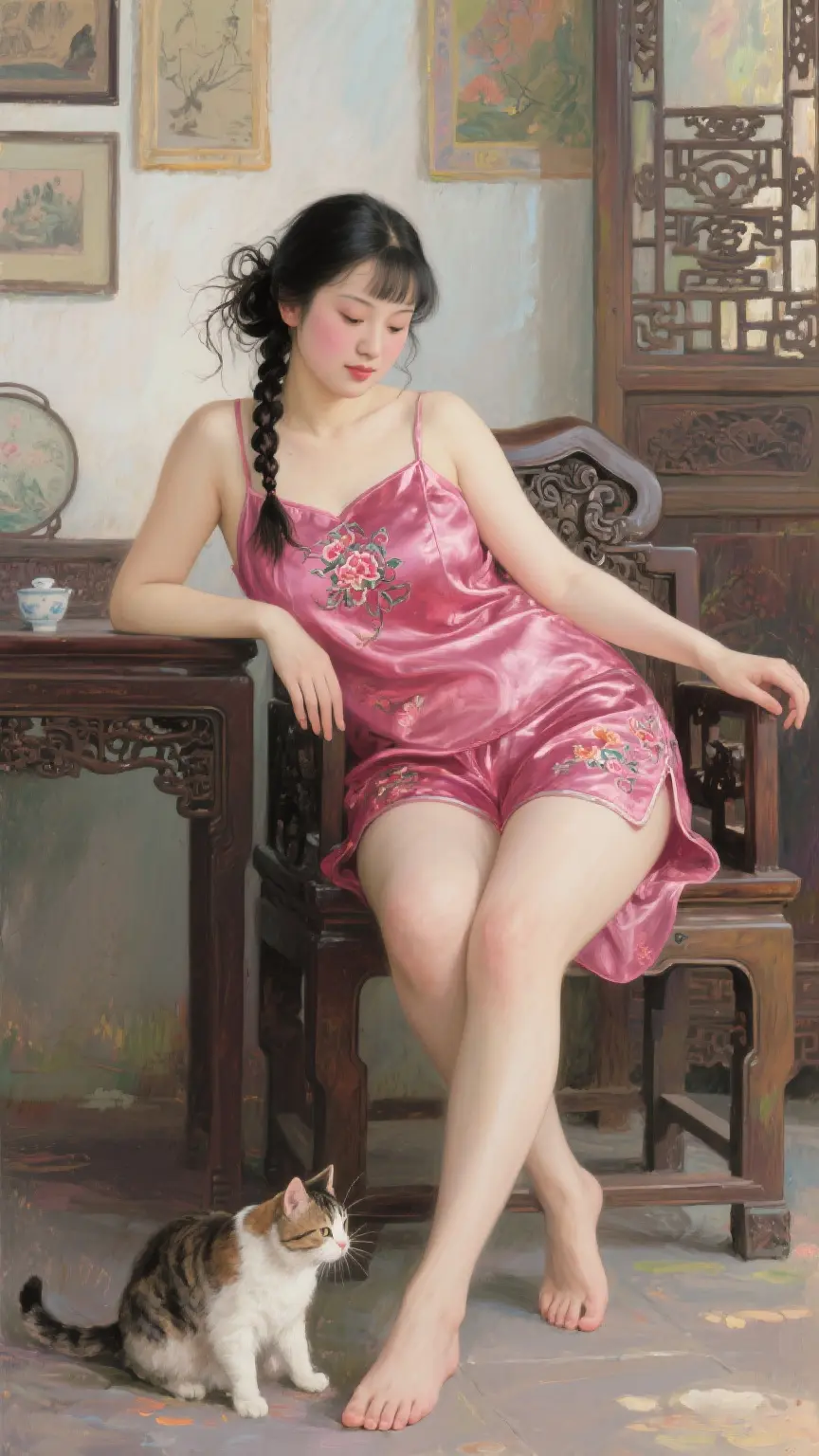 古风韵味 画一个故事 油画风