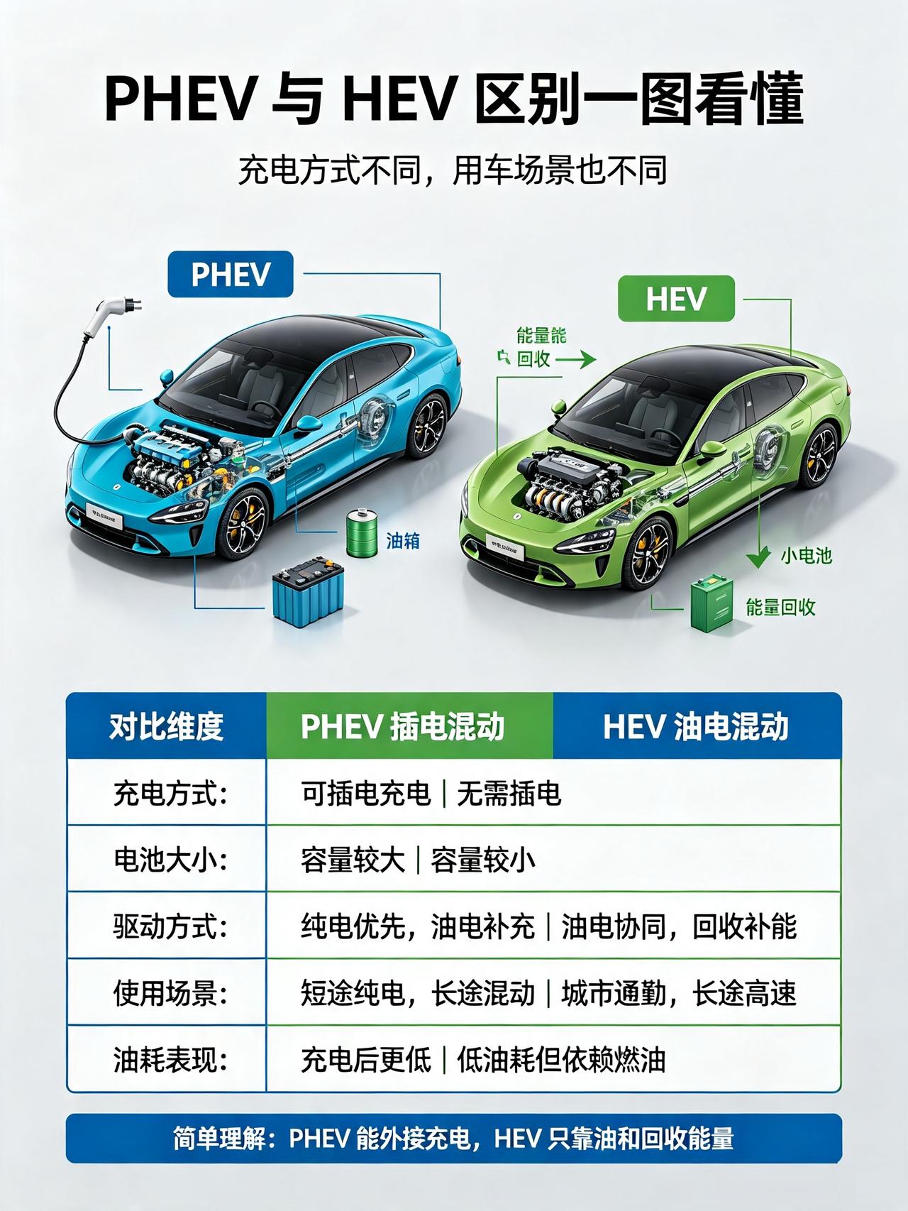 插混与油混,谁更香?
 不少买车的朋友，都会纠结插混和油混到底怎么选，两款看着很