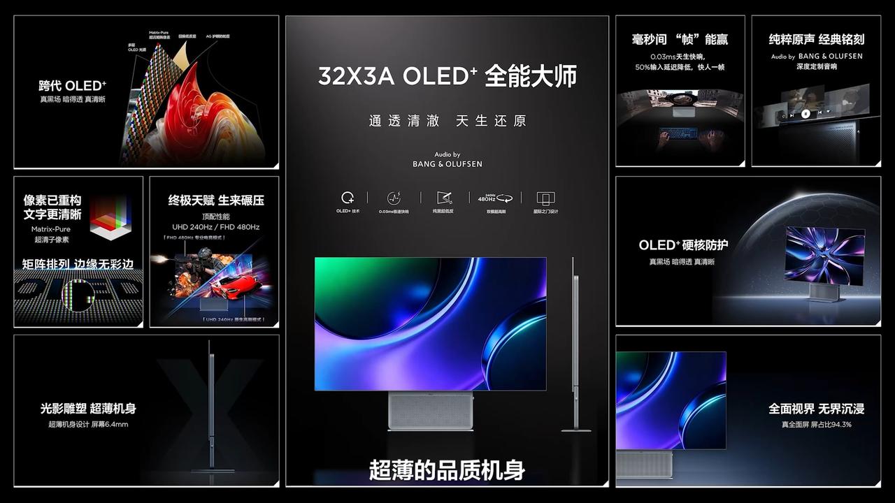 TCL显示器来了，出手就是顶配，这也太生猛了吧？

一共发布了三款显示器
32X