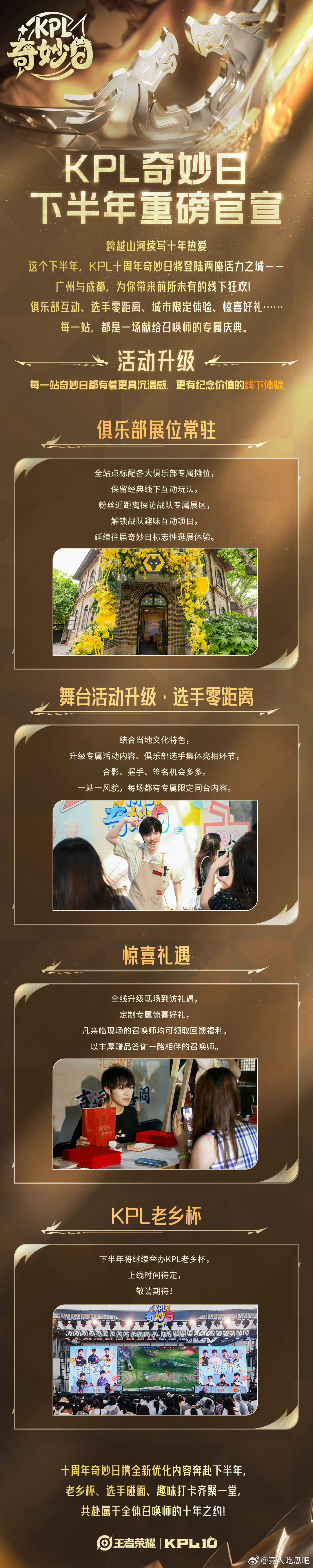 KPL十周年城市活动巡礼王者荣耀kpl 🔴十周年巡礼抓重点1️⃣下半年KPL十