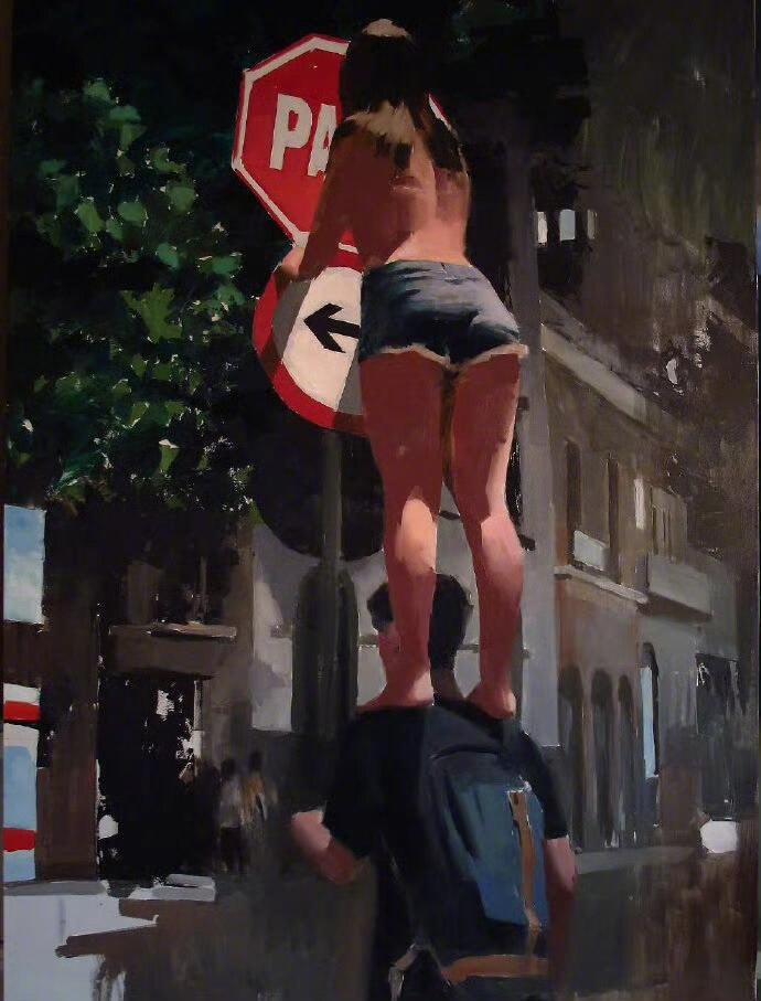 粗犷的笔触，把青春瞬间定格成复古宝丽来！美国画家Mark Tennant把油画当