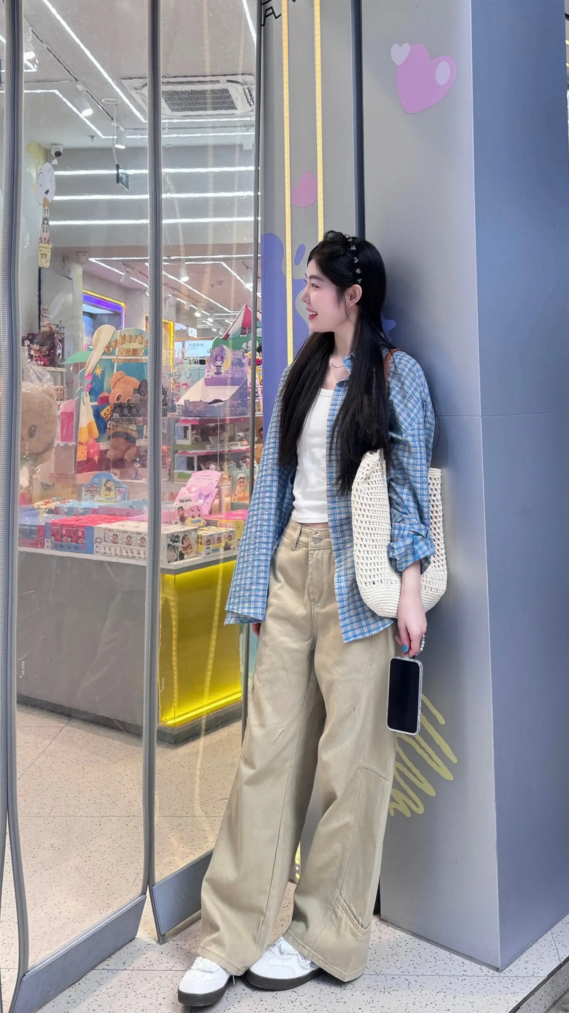 格子衬衫好韩～夏季梨形身材穿搭毫不费力地打开初秋穿搭