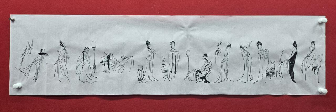 半成品的金陵十二钗被我偷拍到了[大笑]
整天猫在家里画画画，也不出去找男朋友，我