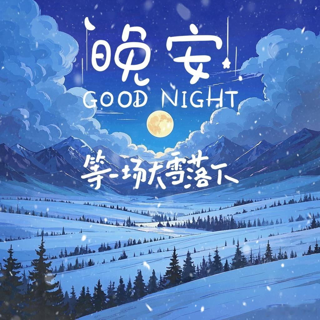 晚安[超话] 夜幕低垂，月光洒在雪域高原，那银白的光辉宛如一首诗。星星闪烁，似在