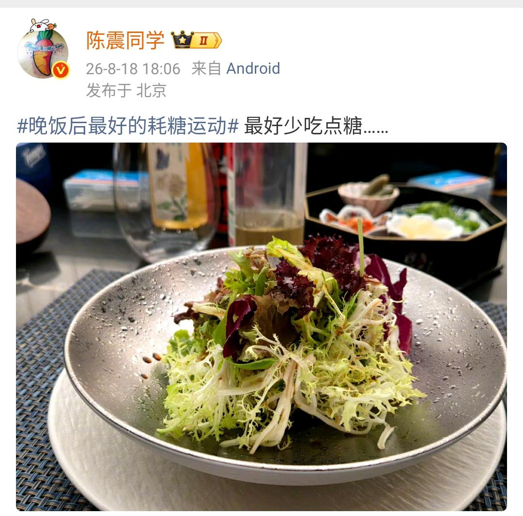 陈震：晚饭后最好的耗糖运动 最好少吃点糖……  ​​​

人与人之间区别还是挺大