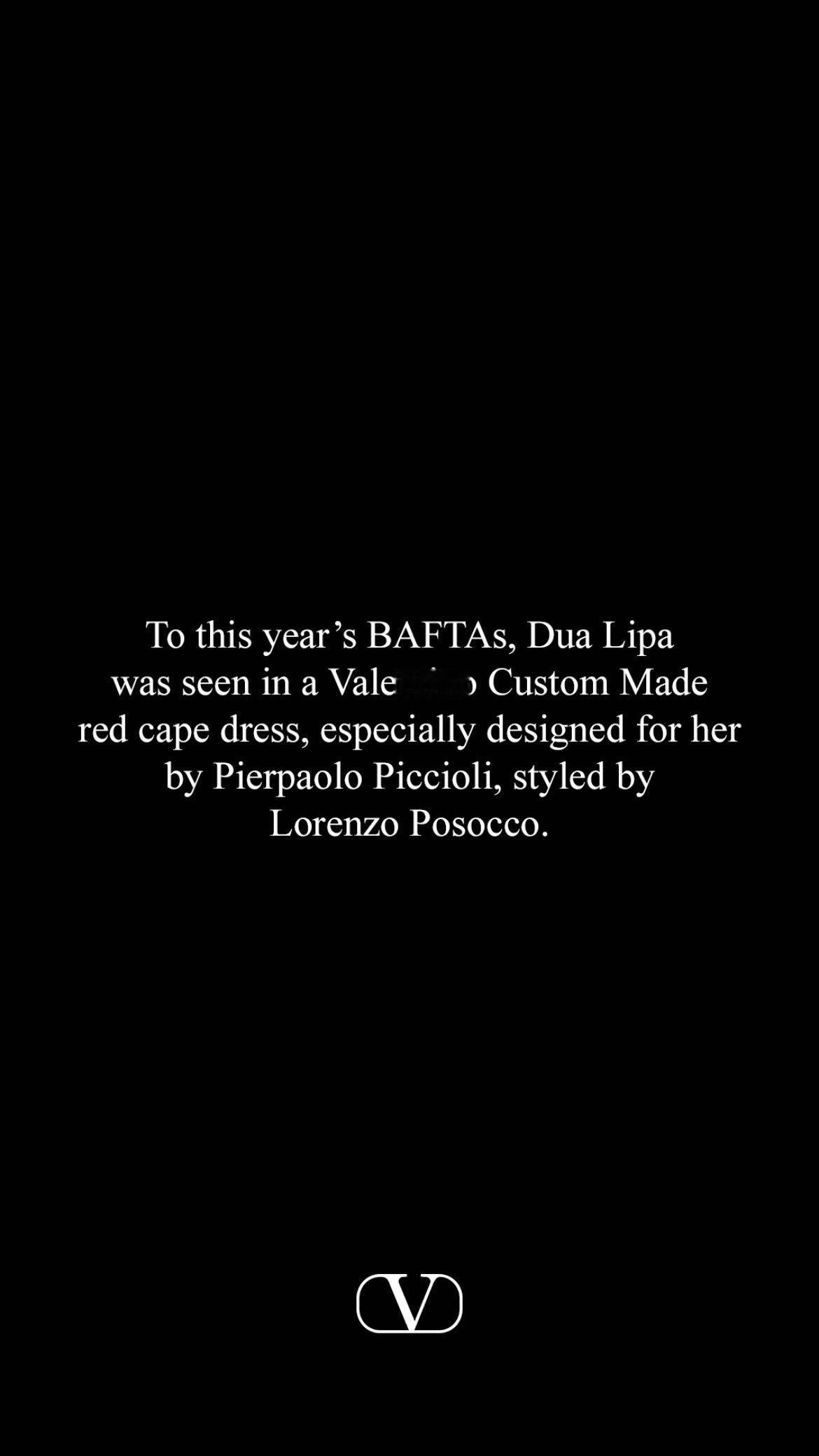 Dua Lipa 亮相英国电影学院奖和派对，两套礼服都是来自Valentino 