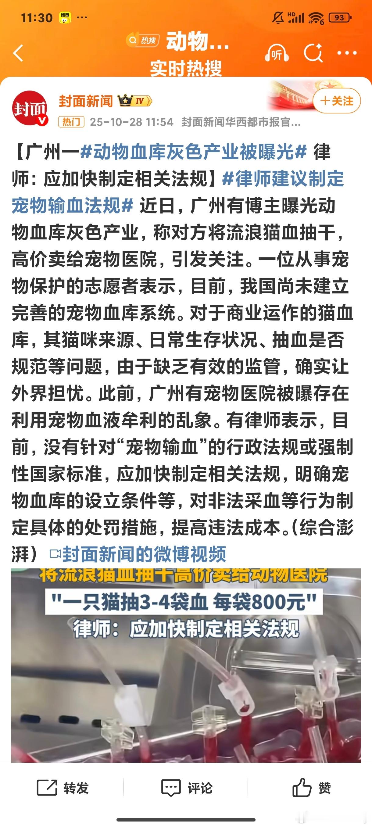 动物血库 抽流浪猫血一群人在大呼小叫什么啊[流汗]那猪血羊血不都有人吃吗？猫血有