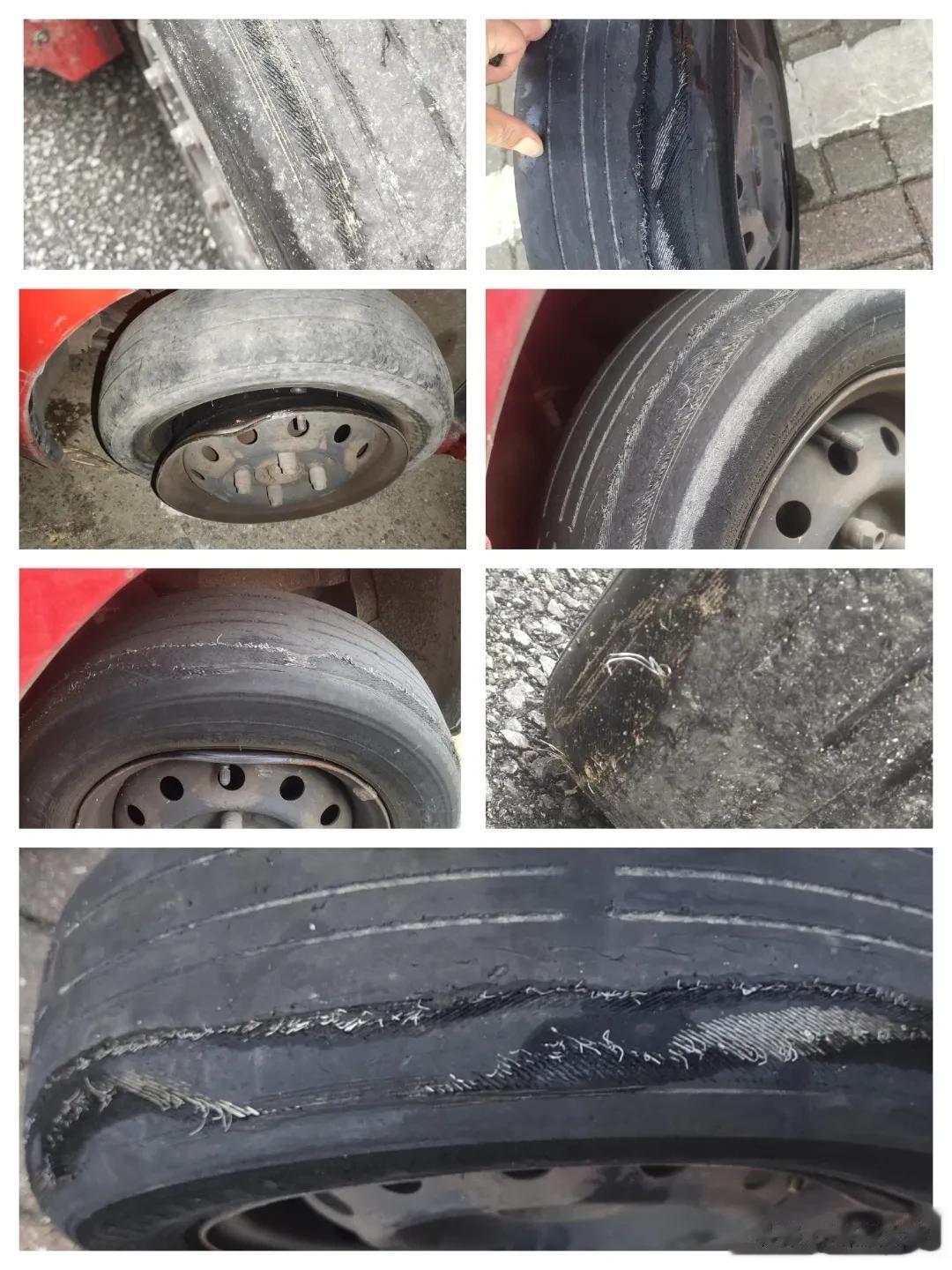 我领导的 车胎已经这样了，他还执意要开车上高速。 为他担心[捂脸]

     