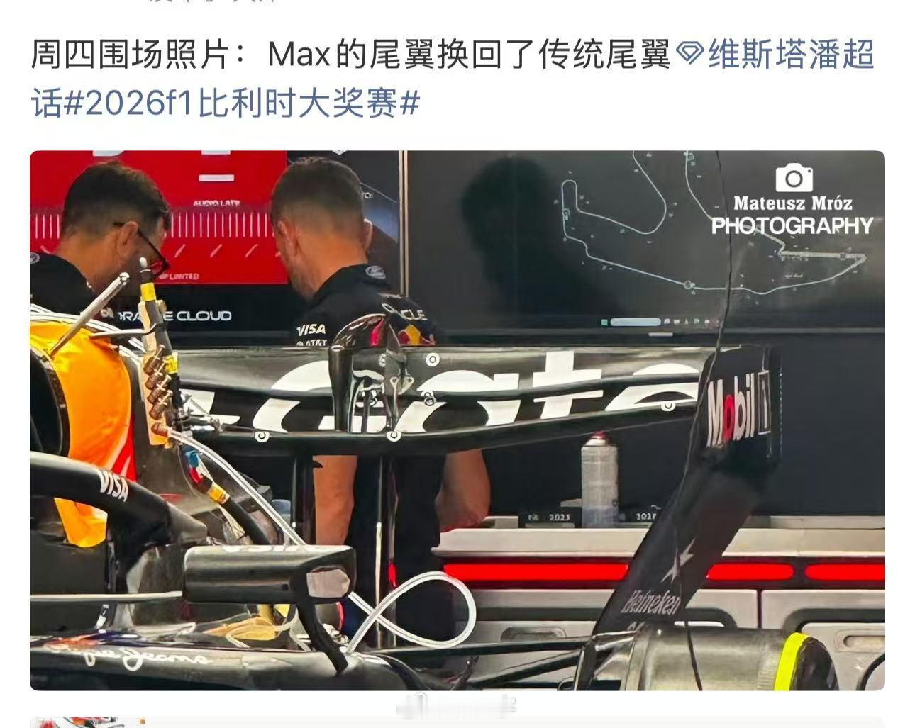 红牛两台赛车都安装了旧版尾翼，看来暂时无法解决翻转尾翼带来的安全性问题F1202