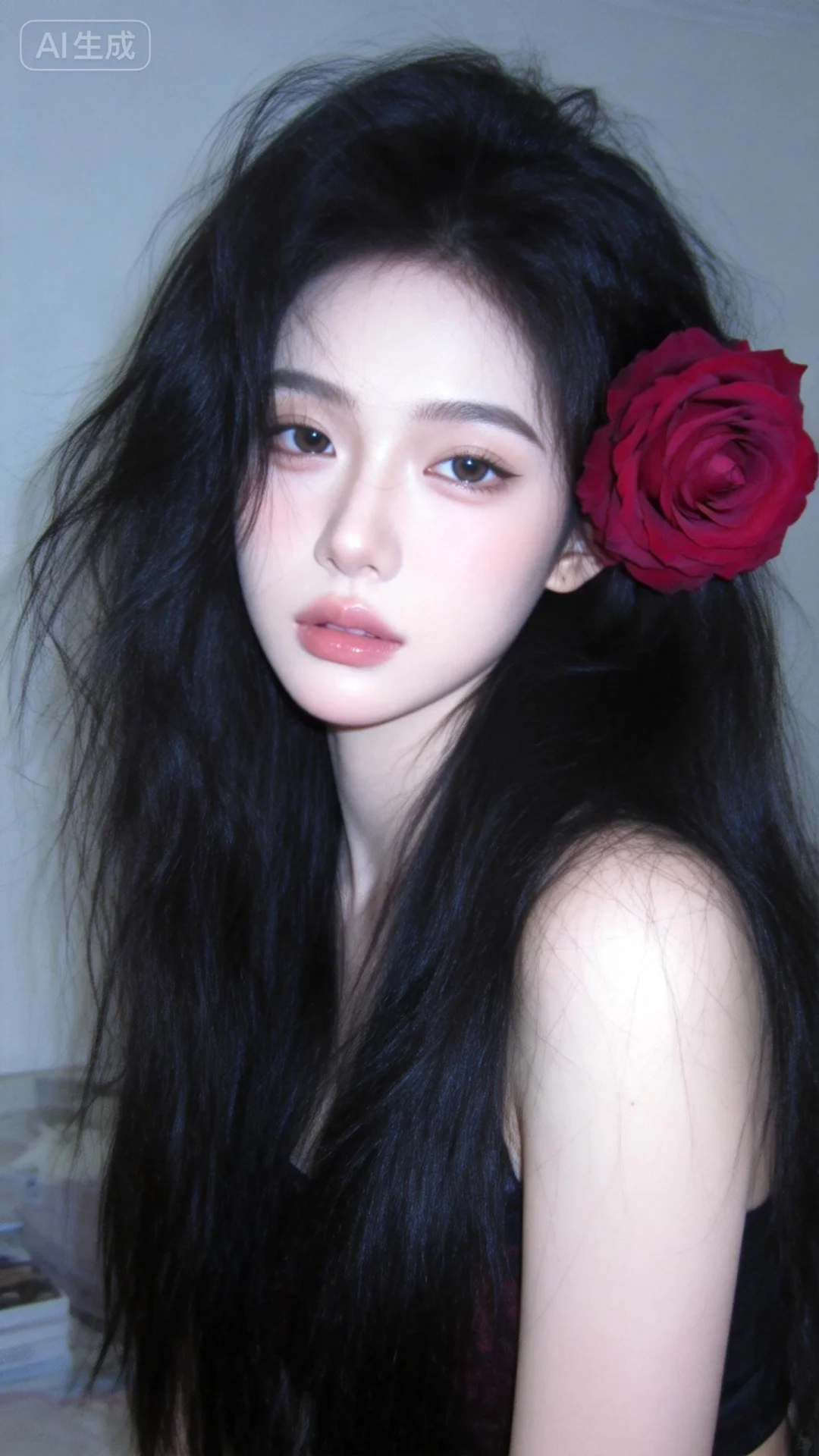 一位长发及腰模样可爱的女生，构图随意却尽显生活中的绚丽日常，人像摄影...