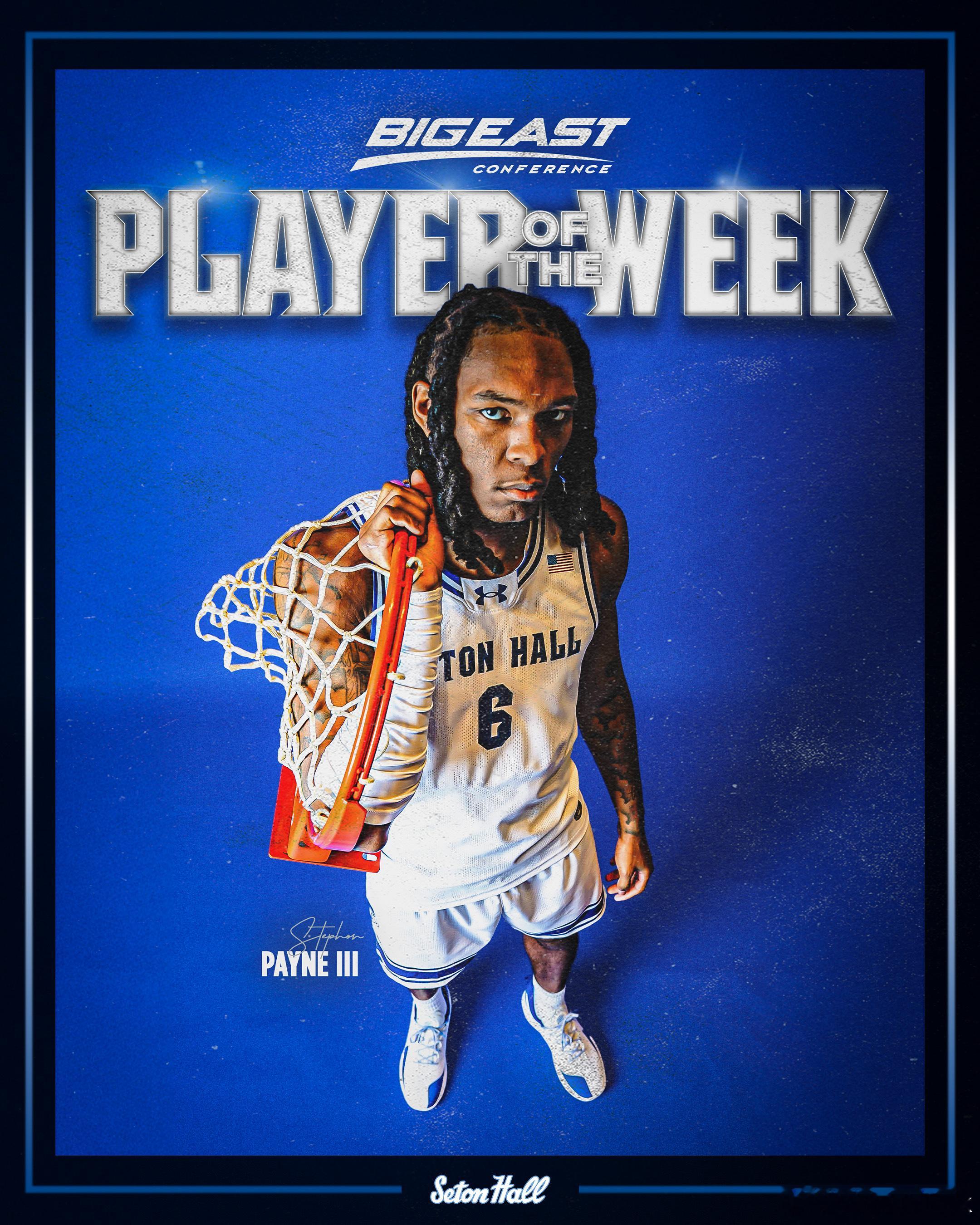 Big East联盟第7周表现奖（2025-2026赛季）。 最佳球员：Step