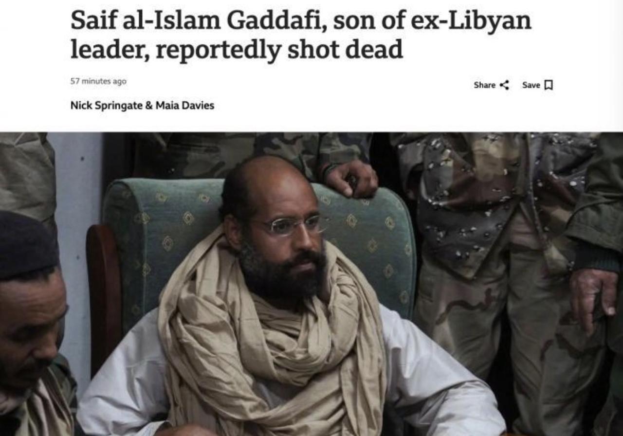 卡扎菲的次子赛义夫遇刺身亡，和他爹一样也算是个枭雄，政治生涯也很坎坷！

卡扎菲