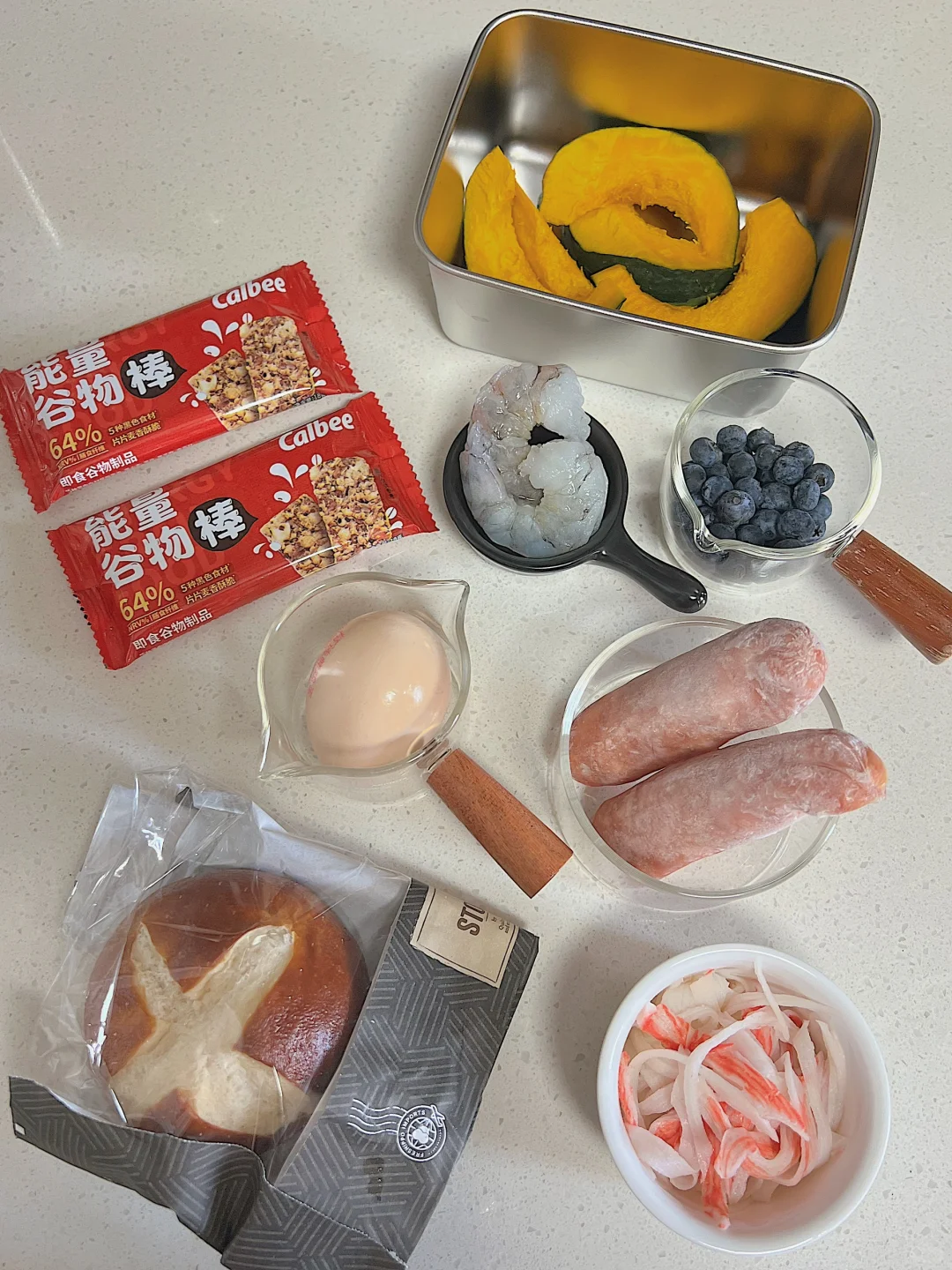 普通人的健身餐-碱水滑蛋谷物棒拼盘🍱