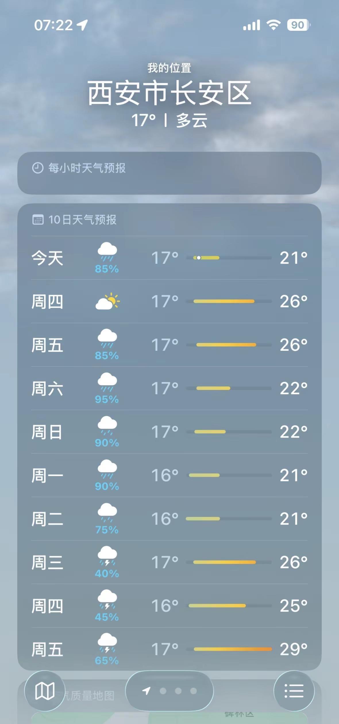 天气预报 请不要在我忙的时候下雨，要不然我骑电驴很狼狈😂😂😂实时天气状况 
