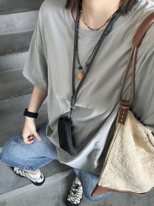 muji idee抽绳T🩶上班泥石流穿搭