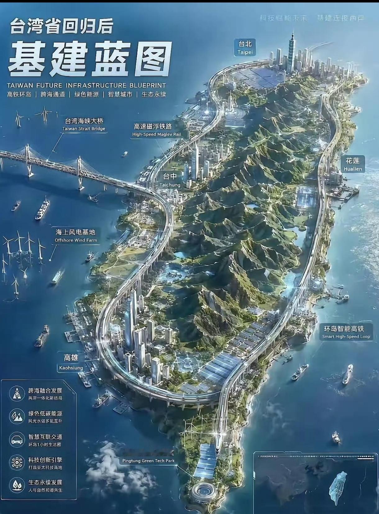 土木专业回光返照，台湾回归后学建筑的可以大展宏图，光全岛环线还不够，怎么也得修通