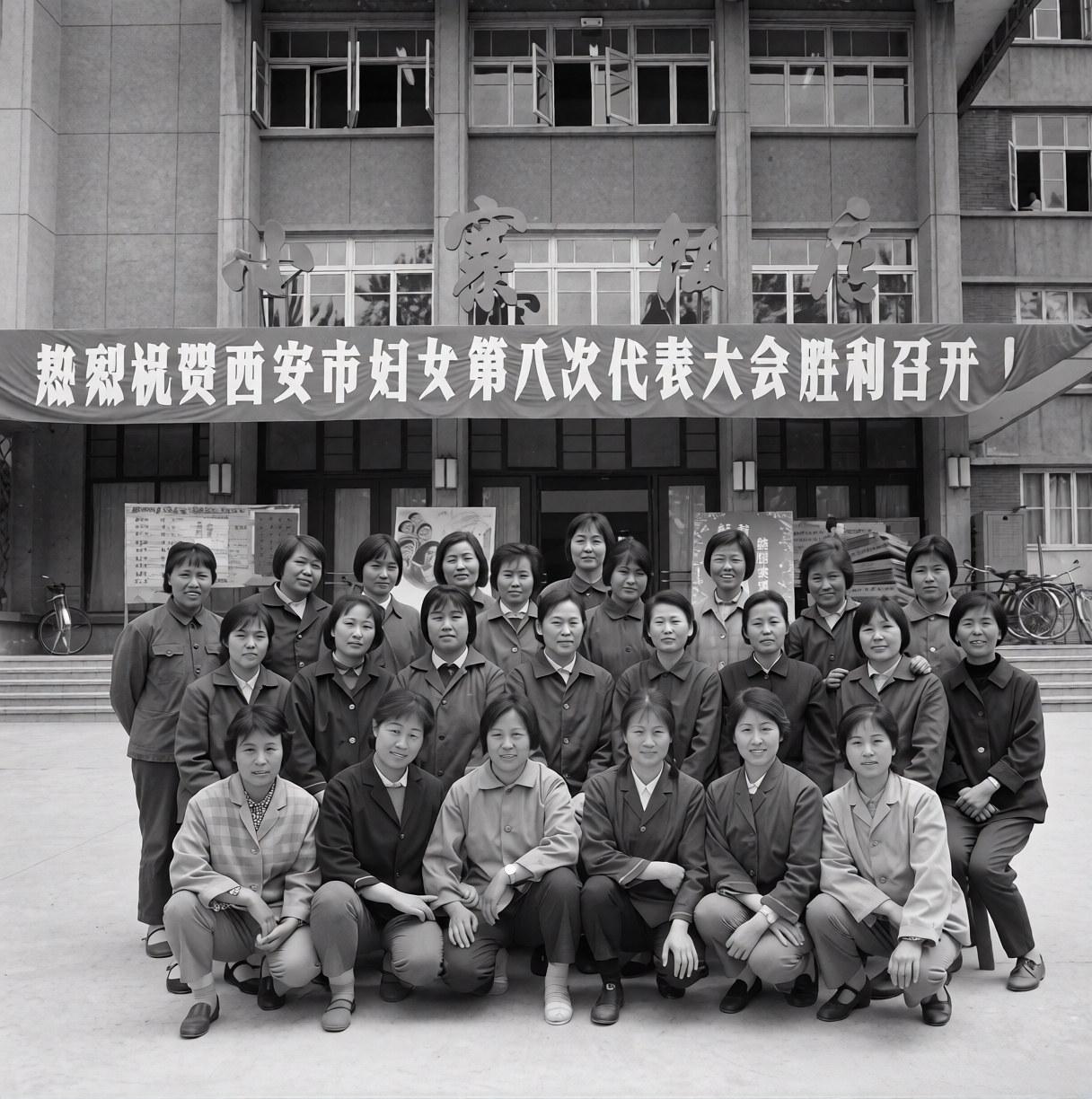 【西安老照片】穿越回1978年的西安，这群大姐才是真正的顶流！一张老照片，带我们