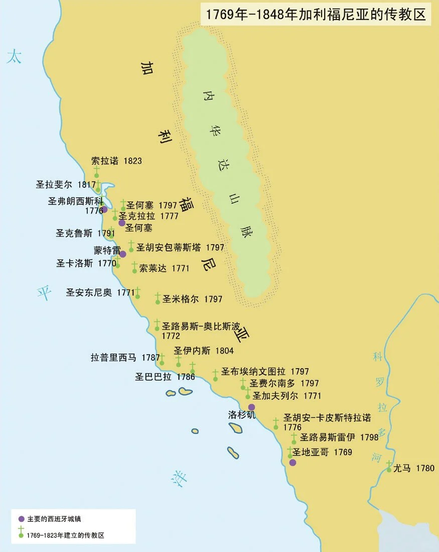 1769-1848年北美加利福利亚传教区