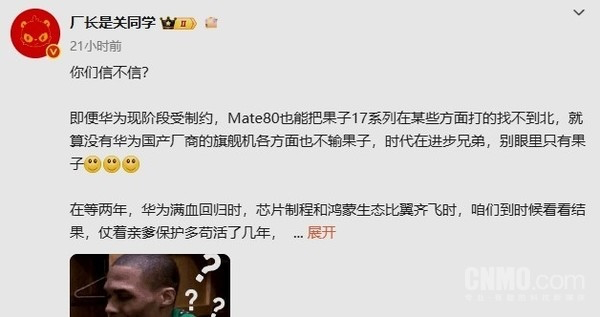 在线吹？有博主称即便华为受限于外部因素，即将推出的Mate 80系列也将在部分领