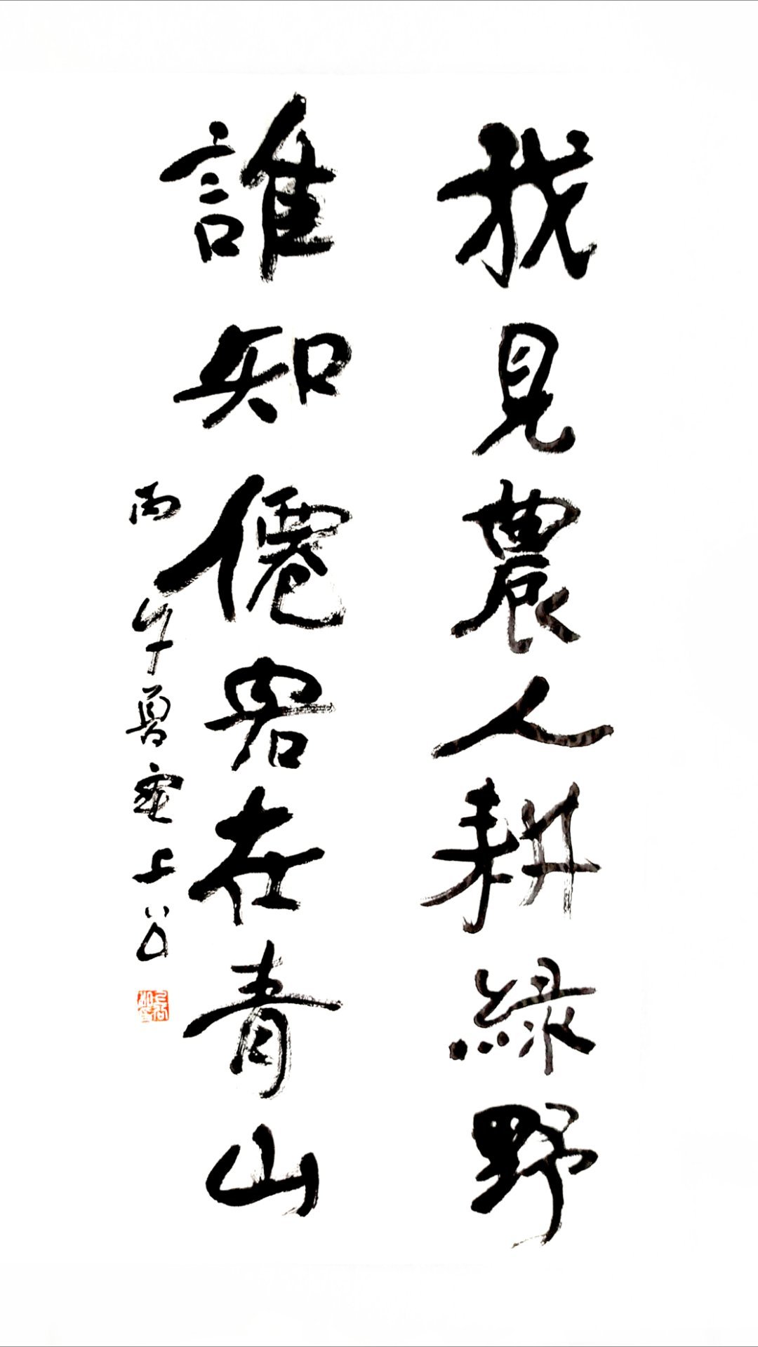 我见农人耕绿野谁知仙客在青山 