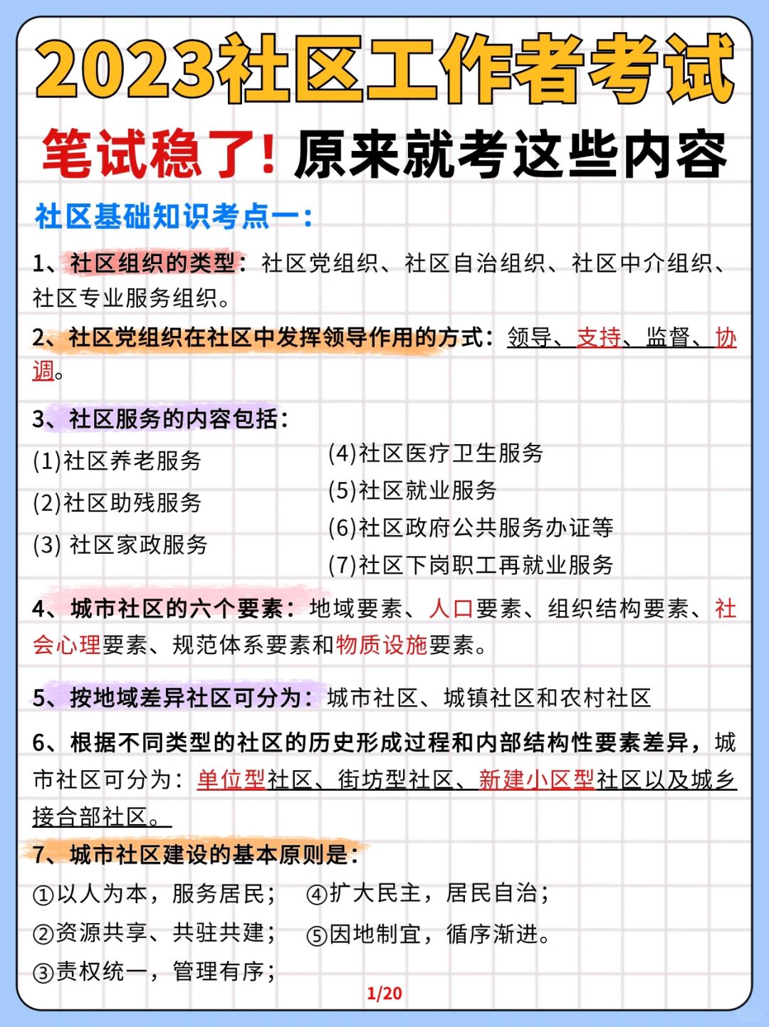 23社区考试，这些考点后悔没早点看到😭