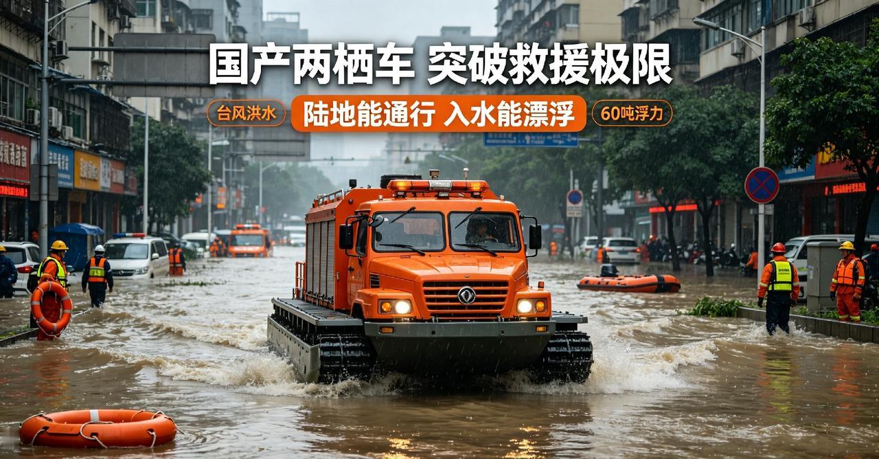 国产两栖救援车火到海外！外交部发言人专门外网推介，这套国产硬核救援装备，彻底打破