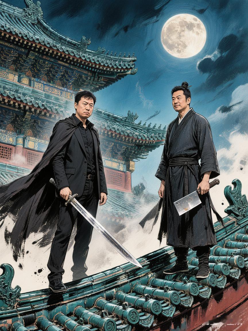 贾国龙对决罗永浩之网络之巅。

夜，深得像一口无底的井。
屏幕的光，像井里的一颗