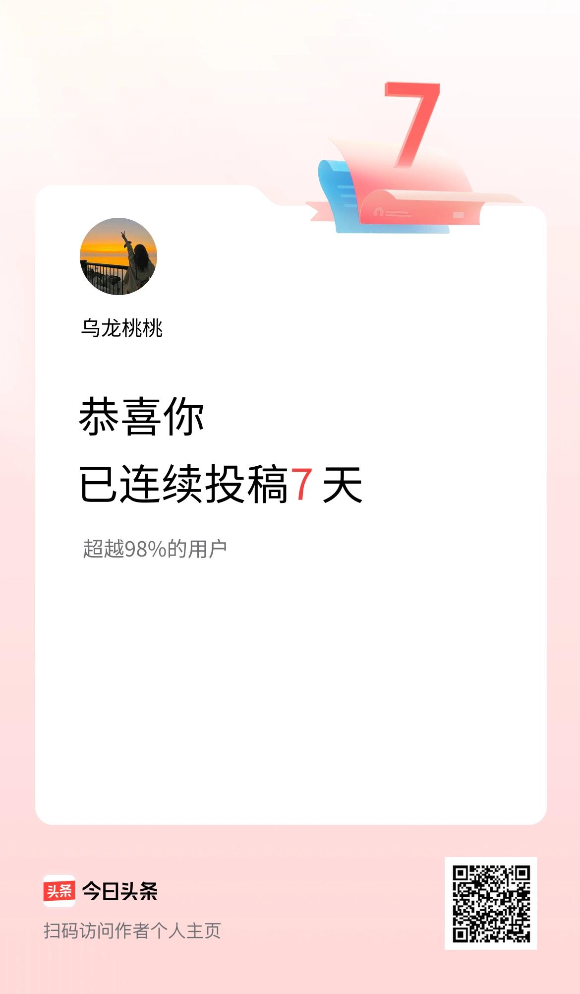 我在头条连续投稿7天