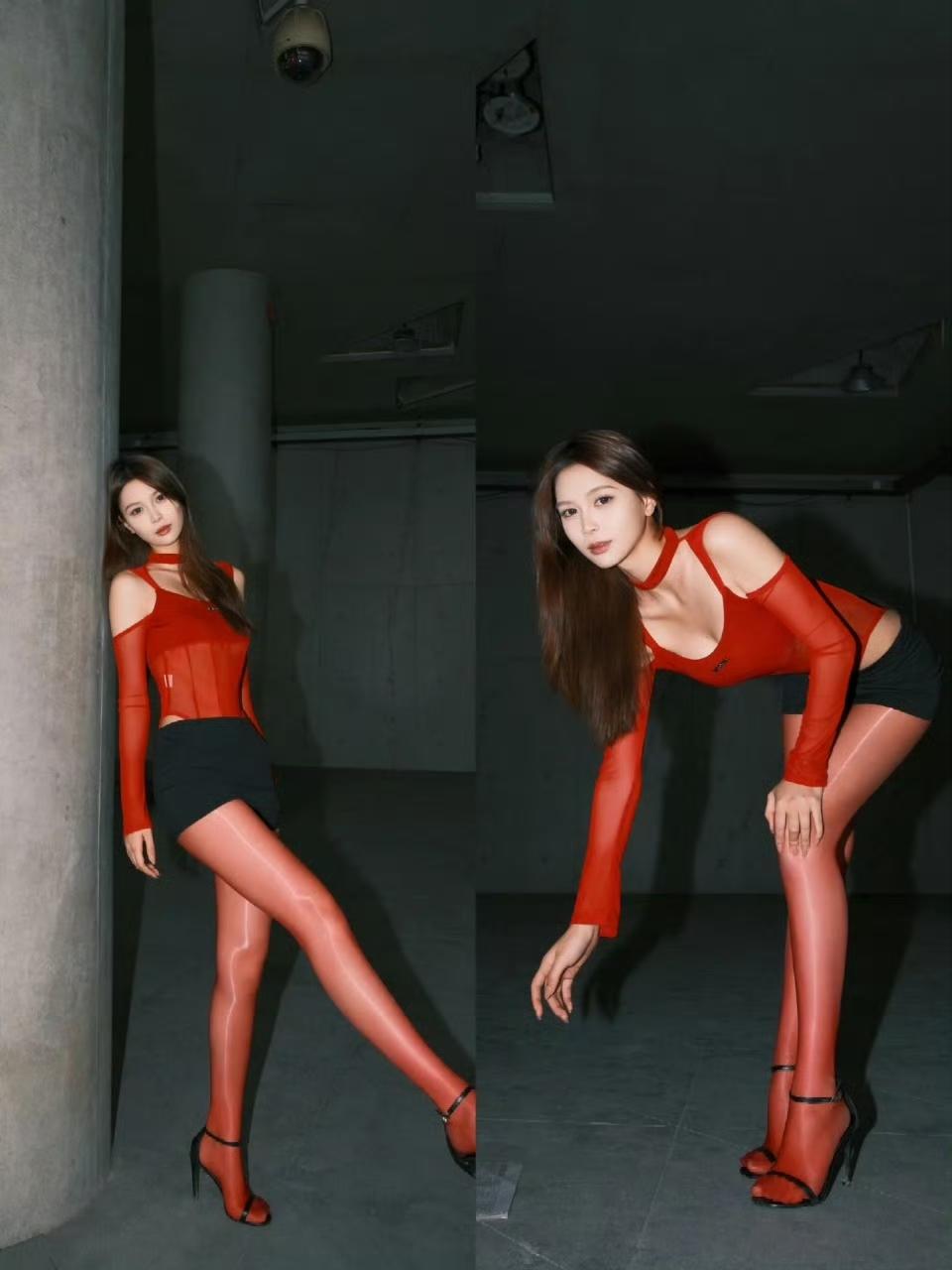 吸人眼球的，红色🧦！好身材性感女神 女神 御姐 大家觉得什么样的女人是气质女神