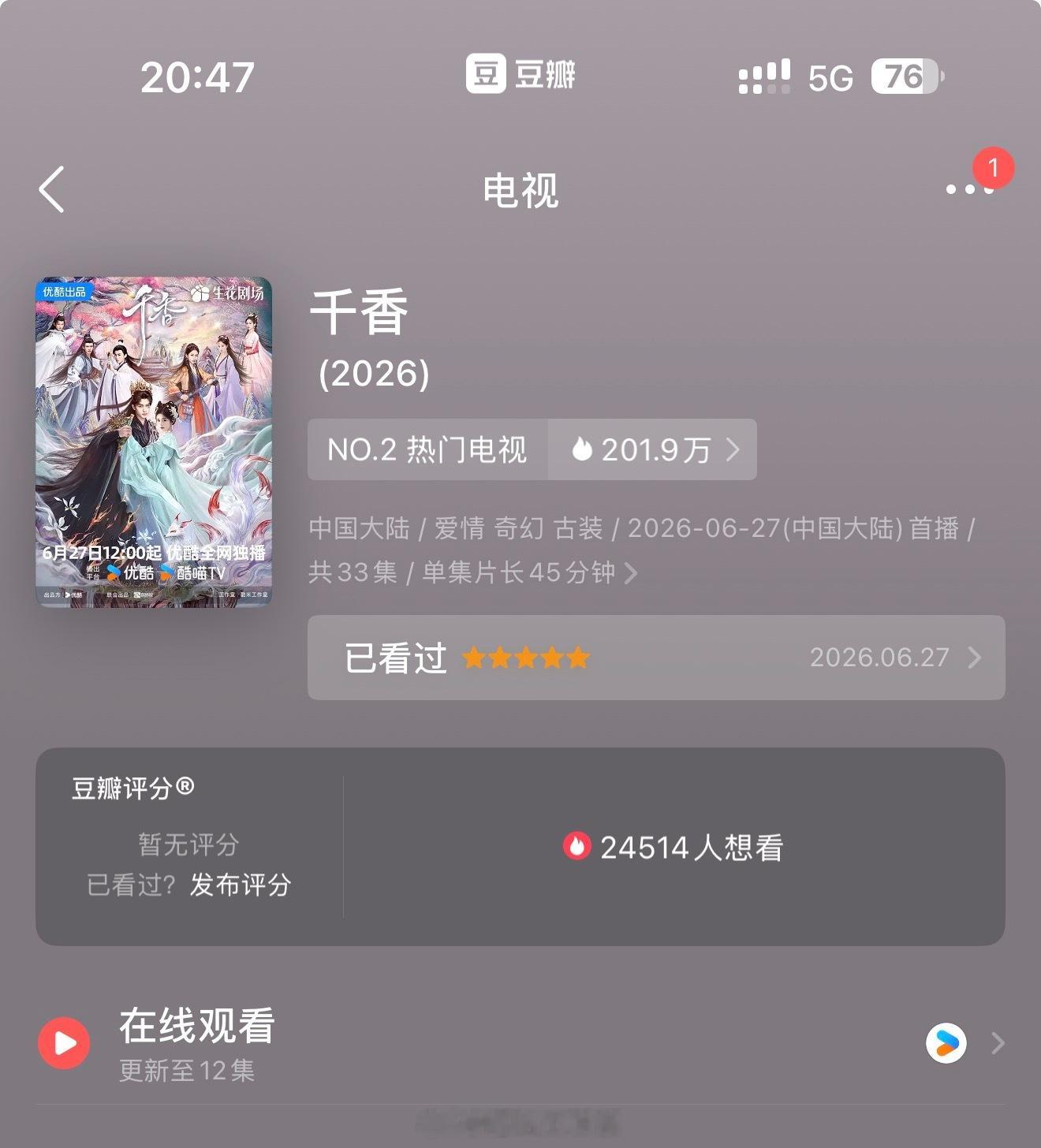 去豆瓣打一下分 人太少了