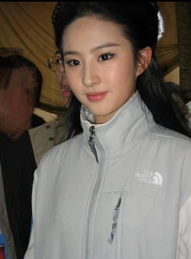 刘亦菲早年穿north face 