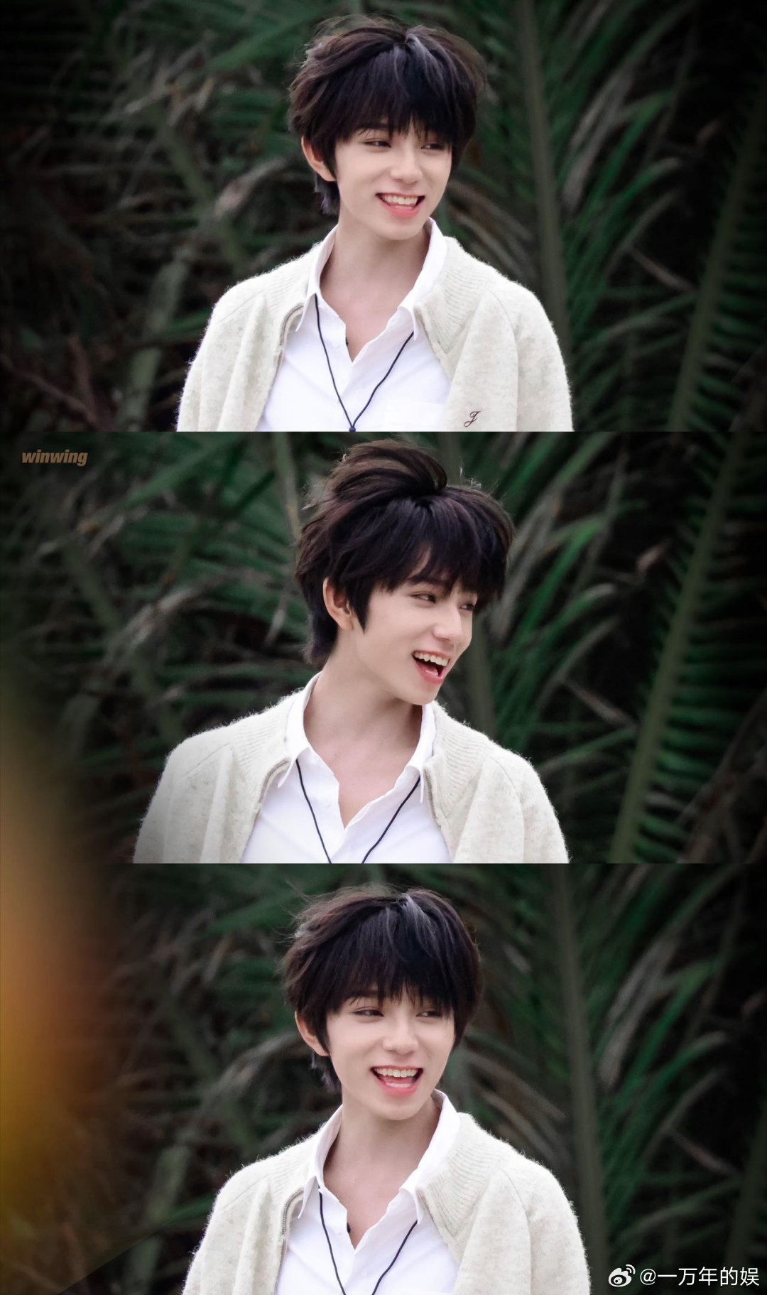 王橹杰下颌线check从雪媚娘到锋利薄片，减脂餐没白吃！拍戏间隙随手一摸，线条清