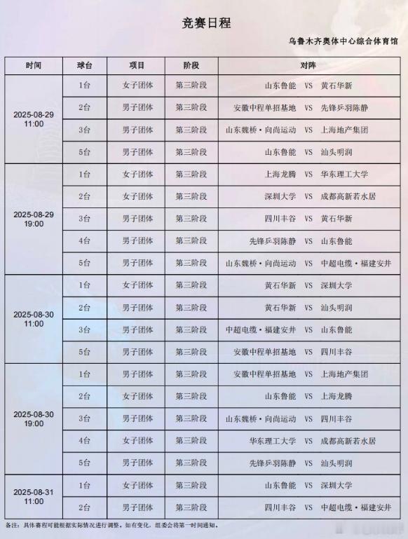 热点解读乒超联赛第三阶段 2025年乒超联赛第三阶段，赛程公布 ​​​