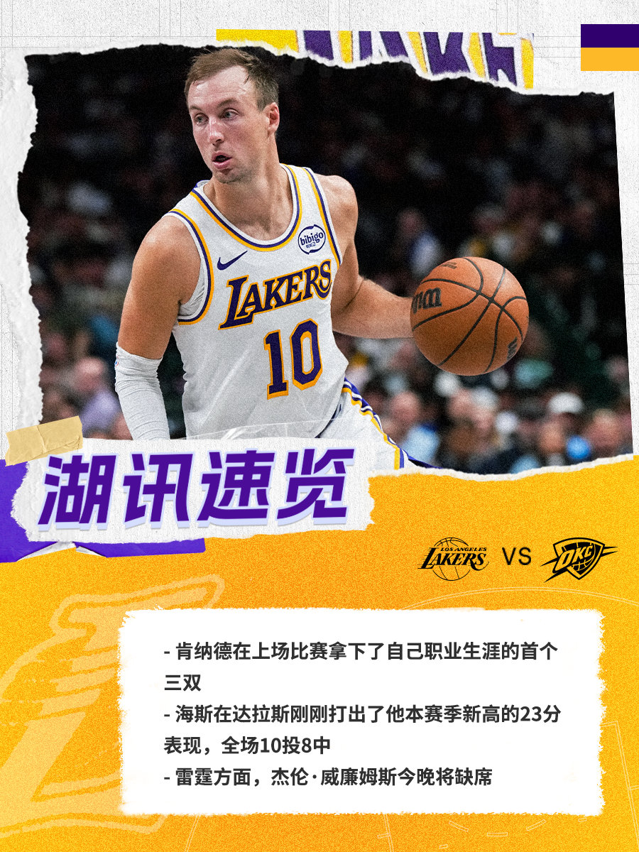 「湖讯速览」雷霆vs湖人 湖人国度