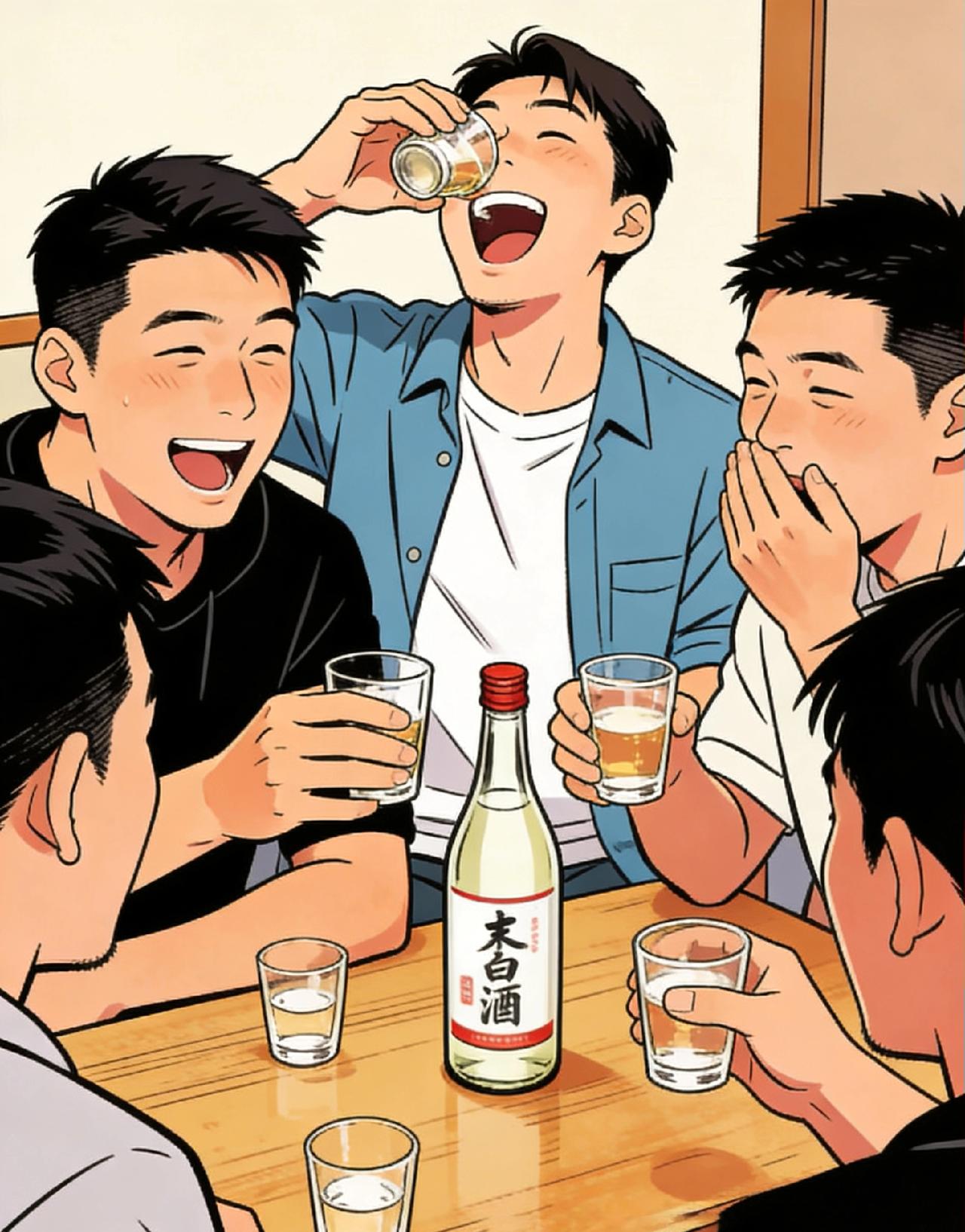 有个问题，从小到大都不明白。就是有些男的喝白酒，一大口下去或者一口闷，都会有皱眉