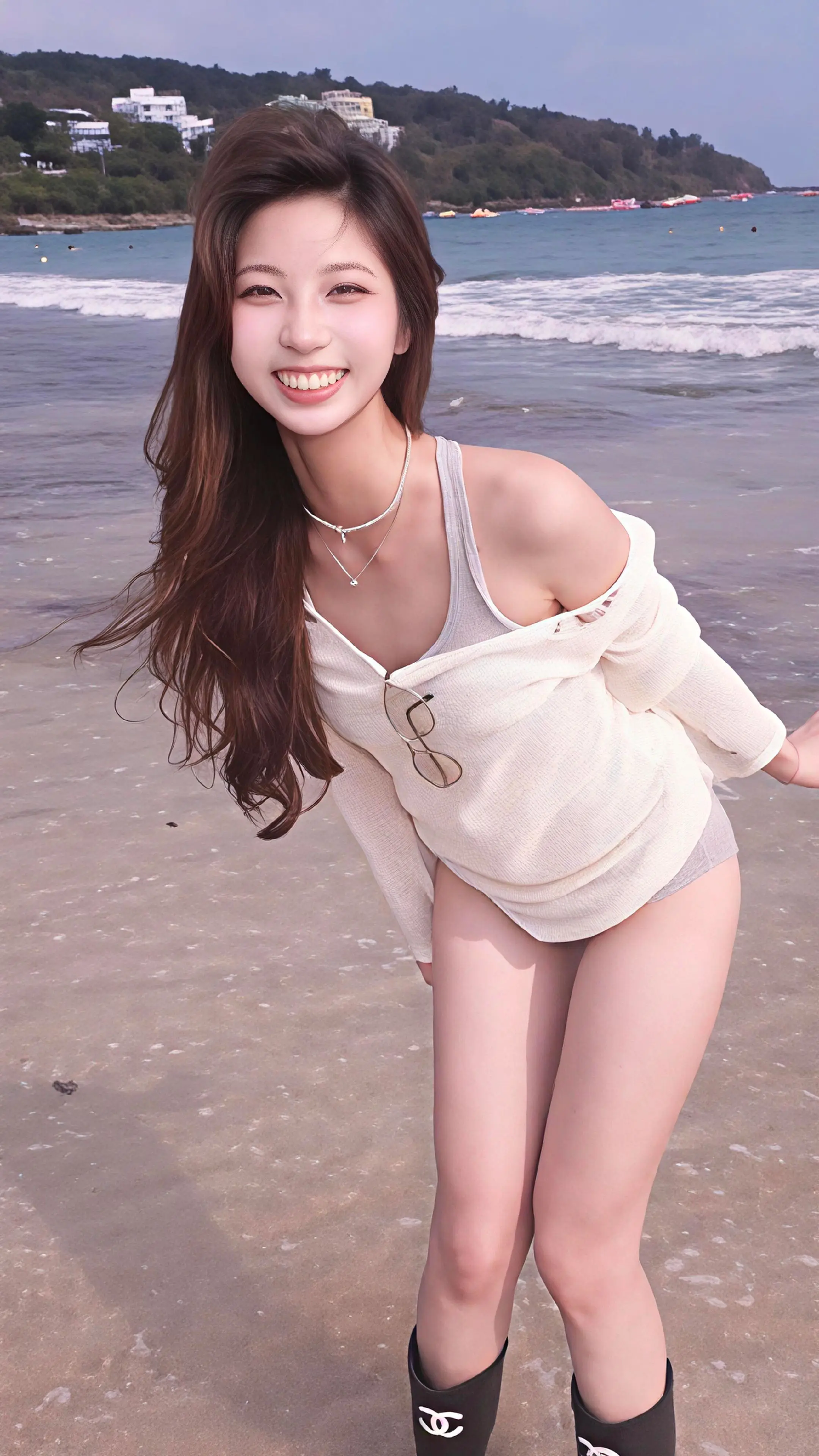 养眼小姐姐 大长腿美女 美女图集 海边正常穿搭无不良引导 手机壁纸