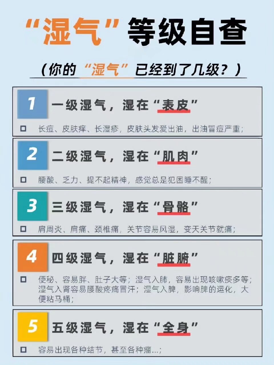 你属于湿气第几级？祛湿气的方法合集 ​​​