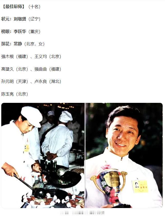 冷知识：1983年全国首届烹饪大赛的冠军是辽菜传承人
1983年全国首届烹饪大赛