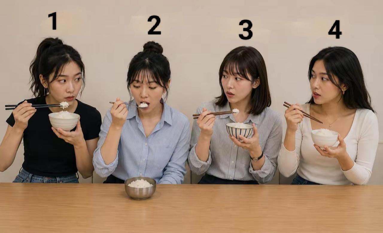 从吃饭就能看出是哪国人，请问下图中谁是韩国人，谁是日本人，谁是越南人，谁是中国人