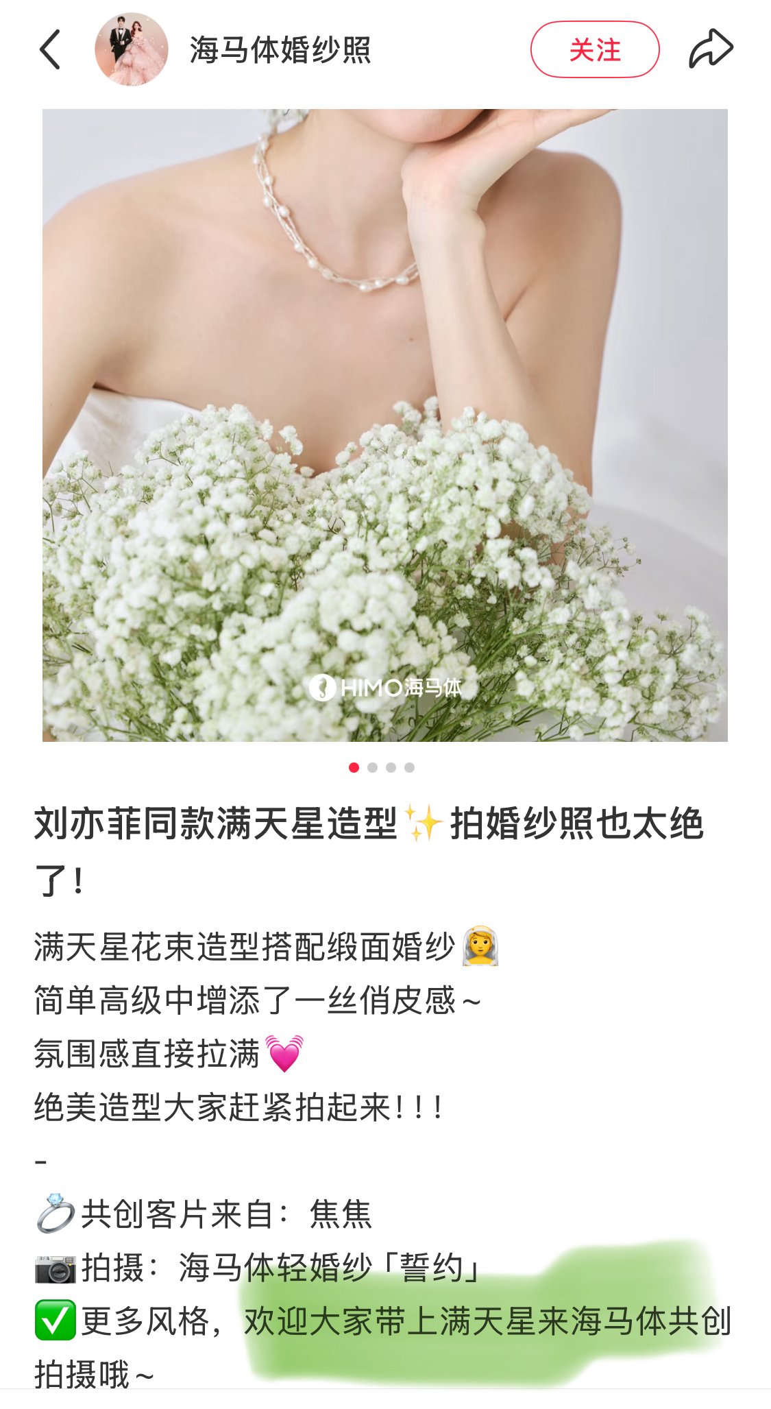 刘亦菲同款满天星造型火了之后……海马体：欢迎大家自带满天星来拍更火了之后海马体：