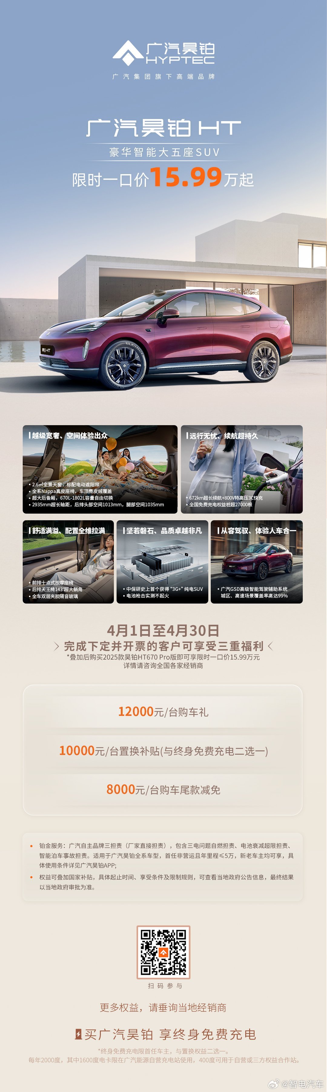 广汽昊铂HT四月限时一口价15万99起享豪华智能大五座轻松入手，给家人更好出行体