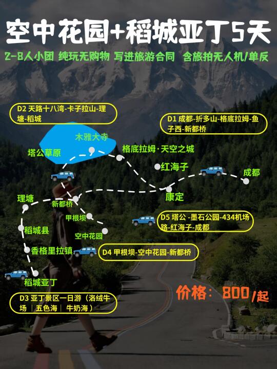川西天花板！5天稻城亚丁+空中花园