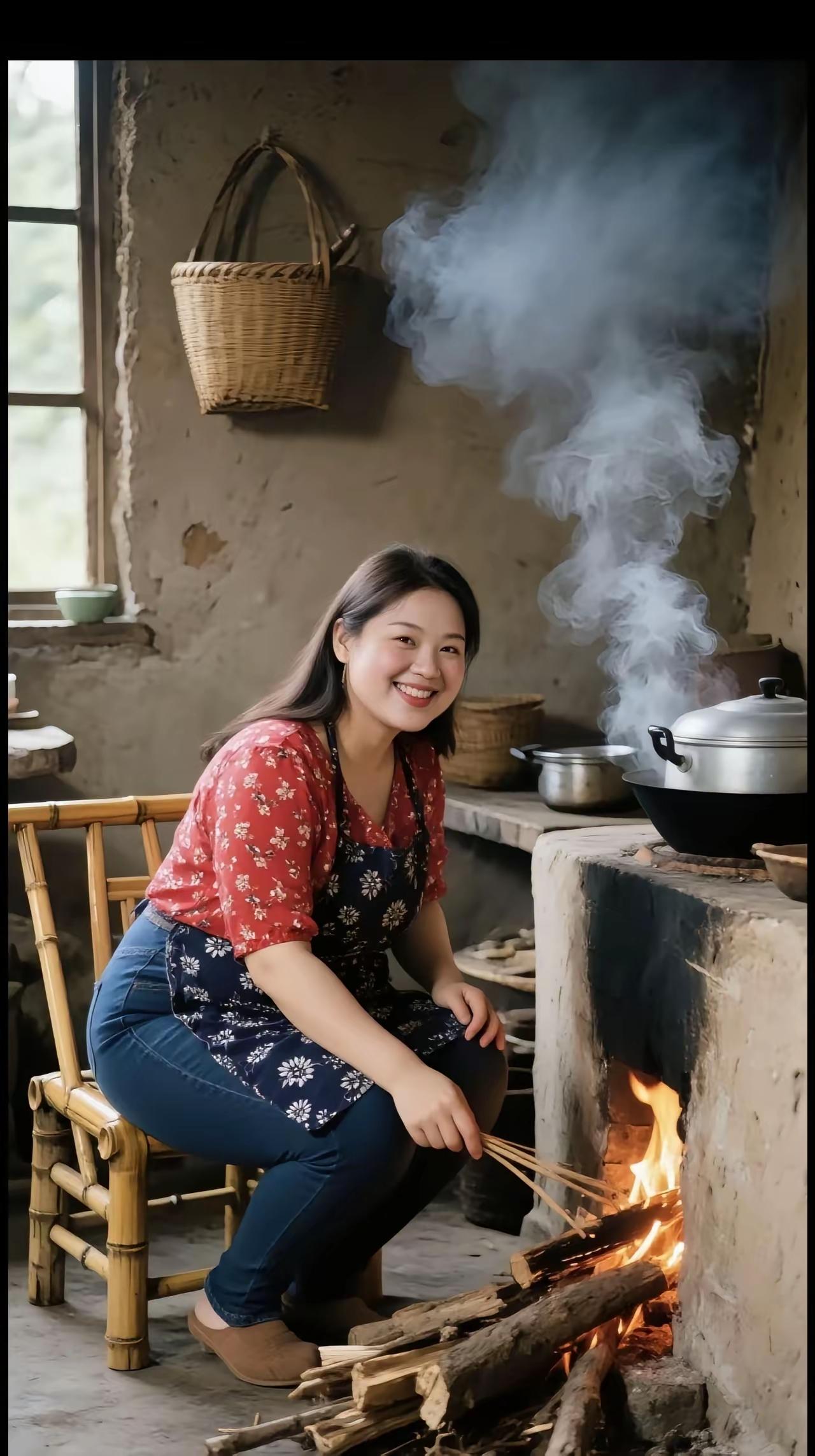 在乡村厨房里，用柴火煮出家的味道，温暖又幸福。