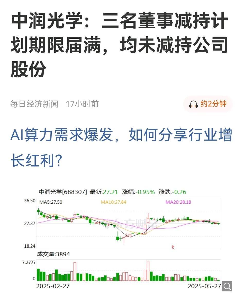 大A一个奇怪的制度漏洞该不该管管？

中润光学今日发布公告，三名董事计划2月25