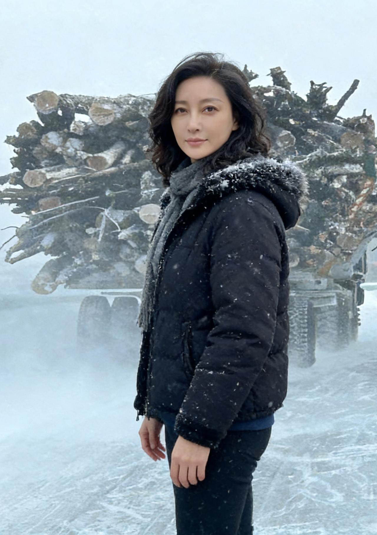 雪粒子一颗颗撞向羽绒服的褶皱
像群迷路的星子，终于找到停泊的岸
寒雾漫过冰面，漫