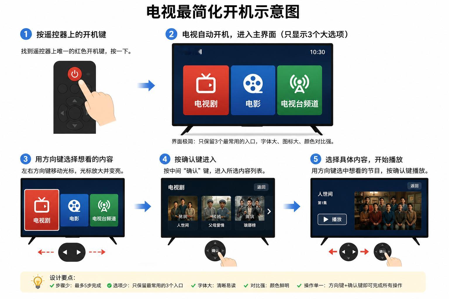 电视为什么越来越难开 我理想中的电视开机步骤应该是这样的：1、按遥控器上的开机键