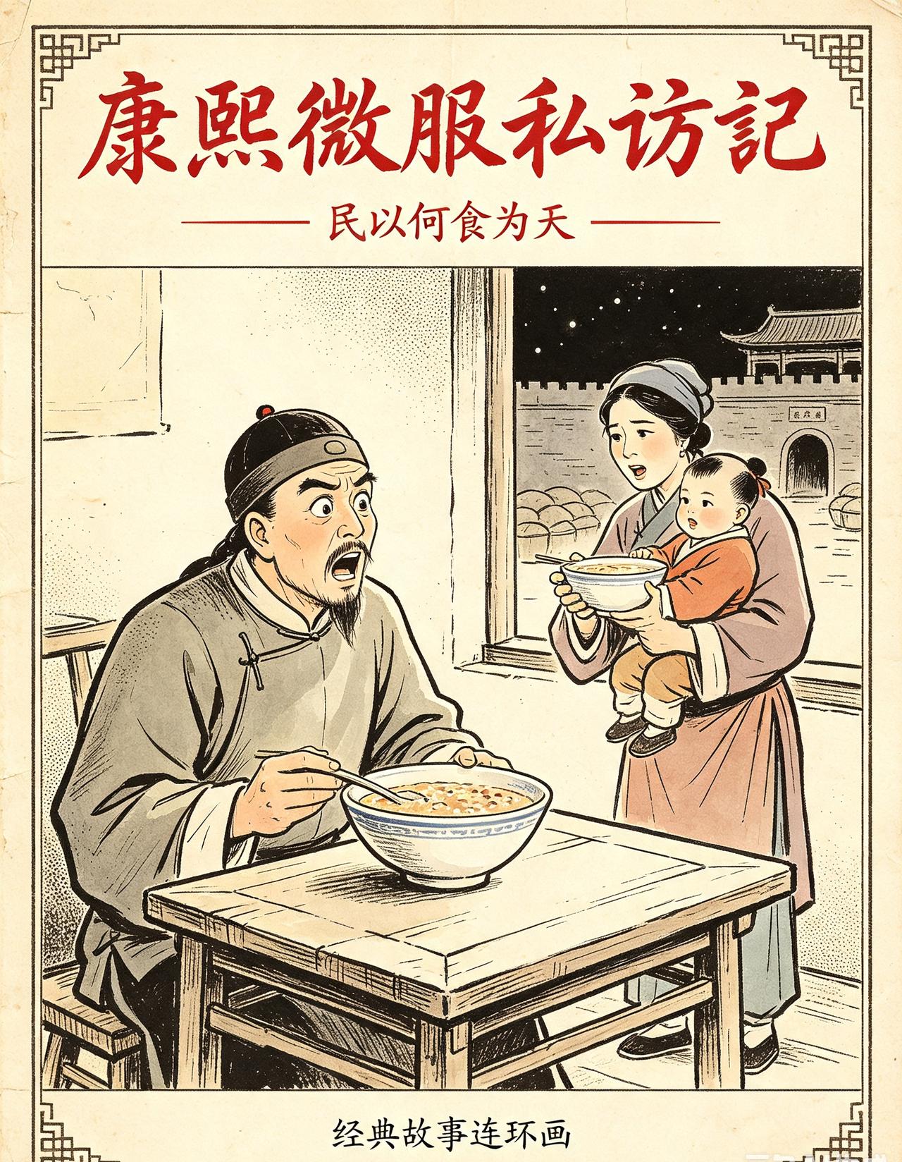 小时候最爱看《康熙微服私访记》，这几天又翻出来看，看到“吃糠宴”剧情，差点看吐了