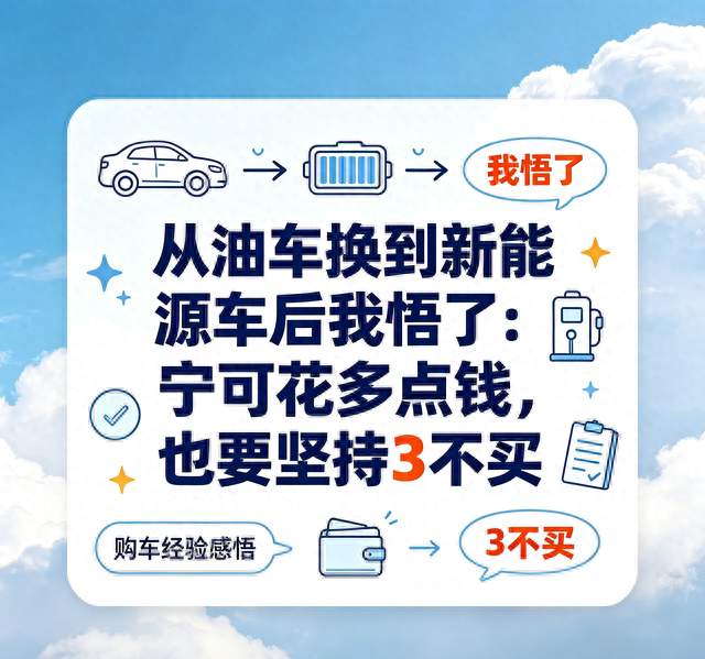 从油车换到新能源车后我悟了：宁可花多点钱，也要坚持3不买