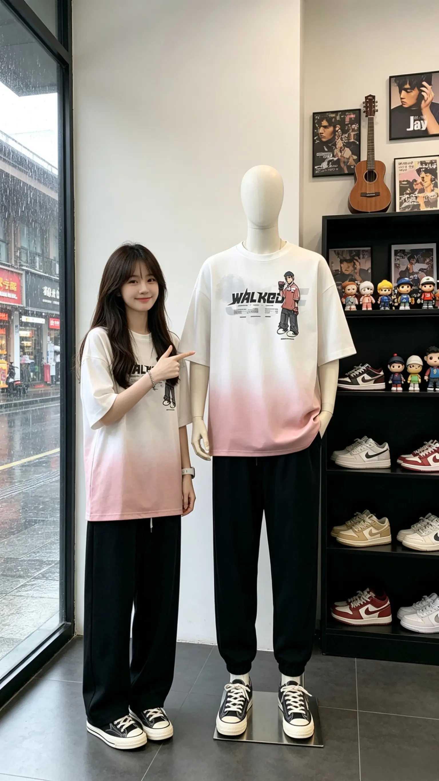 松弛感焊在身上的 t 恤