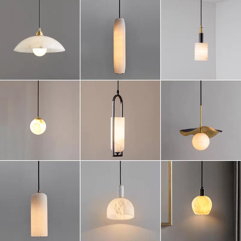 跨境天然云石主卧室床头小吊灯北欧轻奢餐厅吧台设计师入户玄关灯